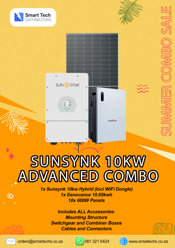 sunsynk 10kw advanced combo with eenovance 10.24kwh battery