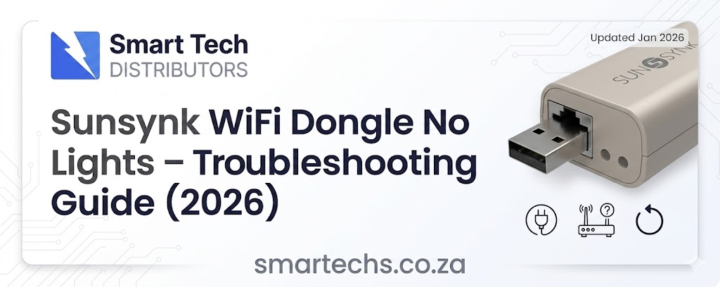 Sunsynk trouble shooting guide. No lights on dongle.
