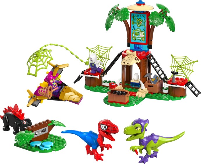Spidey And Gobby'S Raptor Battle at Tree House
