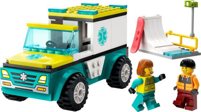 Emergency Ambulance and Snowboarder