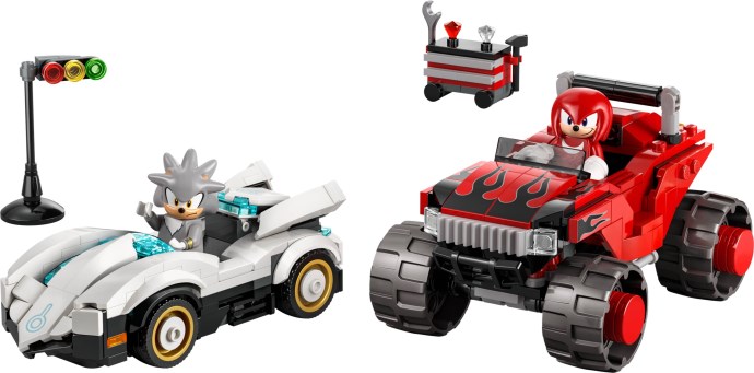 Silver'S Car Vs. Knuckles' Monster Truck